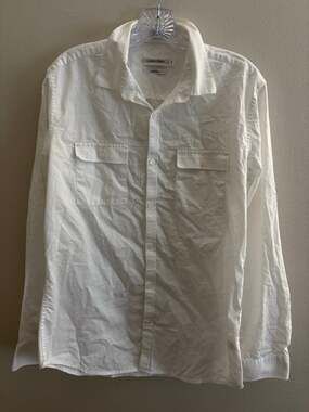 Calvin Klein White Men's Long Sleeve Shirt Size M